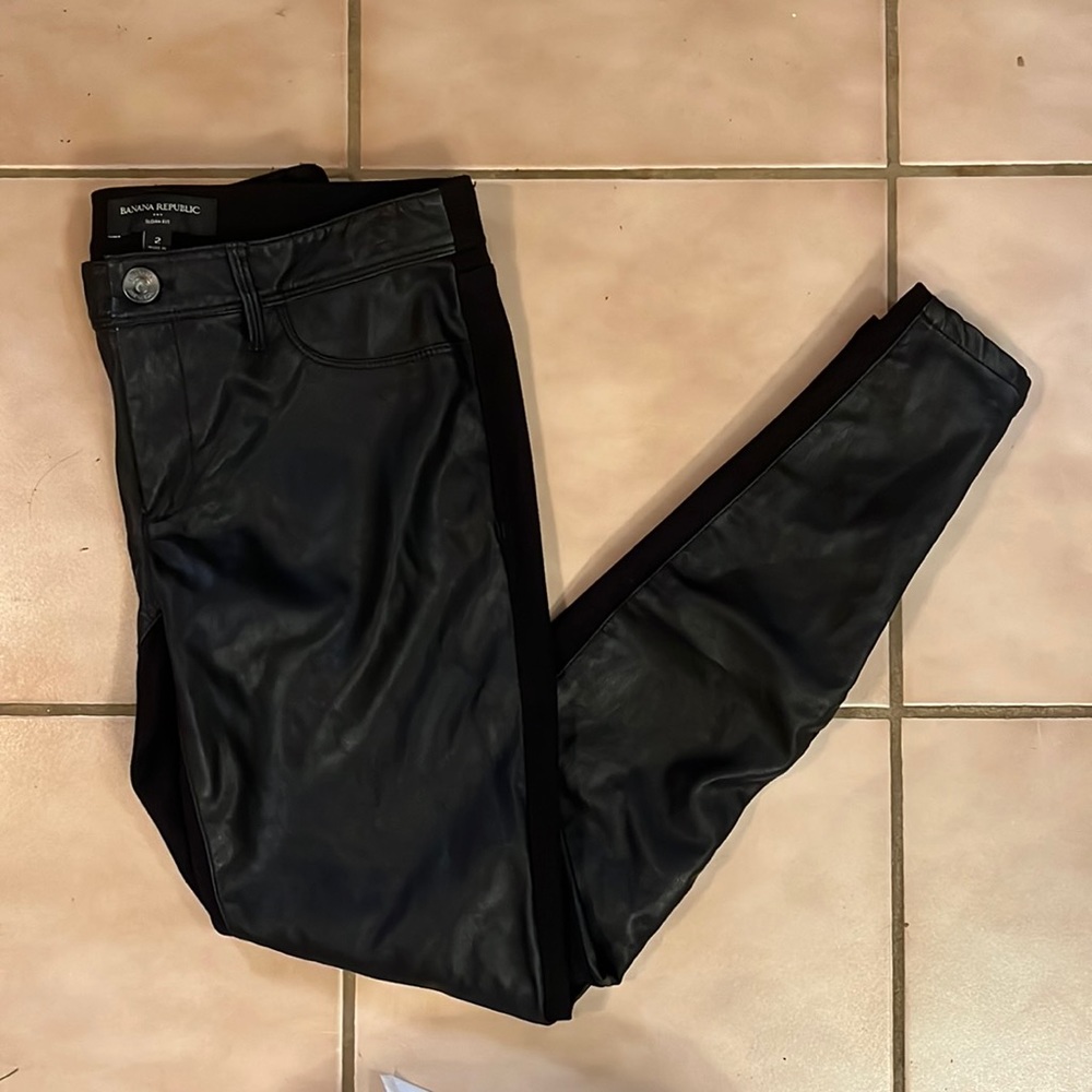 Banana Republic Sloan Fit Faux Leather Front Pants | Size: 2
